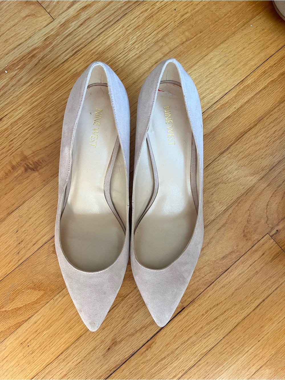 Nine West Light Nude Suede Pointed-Toe Pumps
